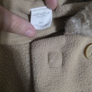 Kids Tan Jacket with Faux Fur Collar